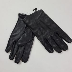 FOWNES Black Cashmere Lined Gloves